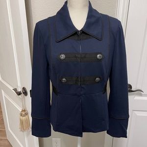 Cabi- Navy and Black Military In the Band Jacket- Size Medium (#3375)